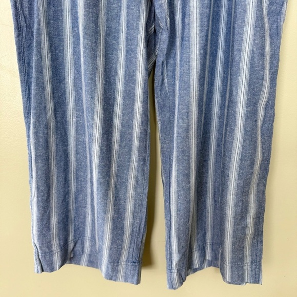 NWT Old Navy Linen High Rise Wide Leg Pants Blue White Stripes‎ Women’s Size XL - Picture 7 of 8